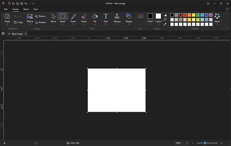 Editor workspace - dark theme