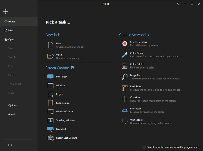 Home / Task Screen - dark theme